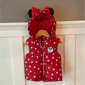 H&M Minnie Mouse Puffer Vest with Hood Ears